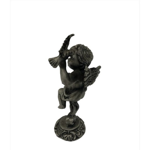 SUN Pewter Angel Figurine w/Dove - Picture 3 of 5
